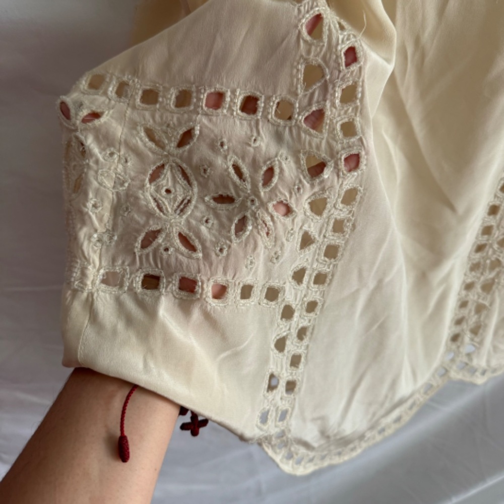 Joie Reena Silk Beaded Cream Beige Tank Top Size S - Picture 8 of 14